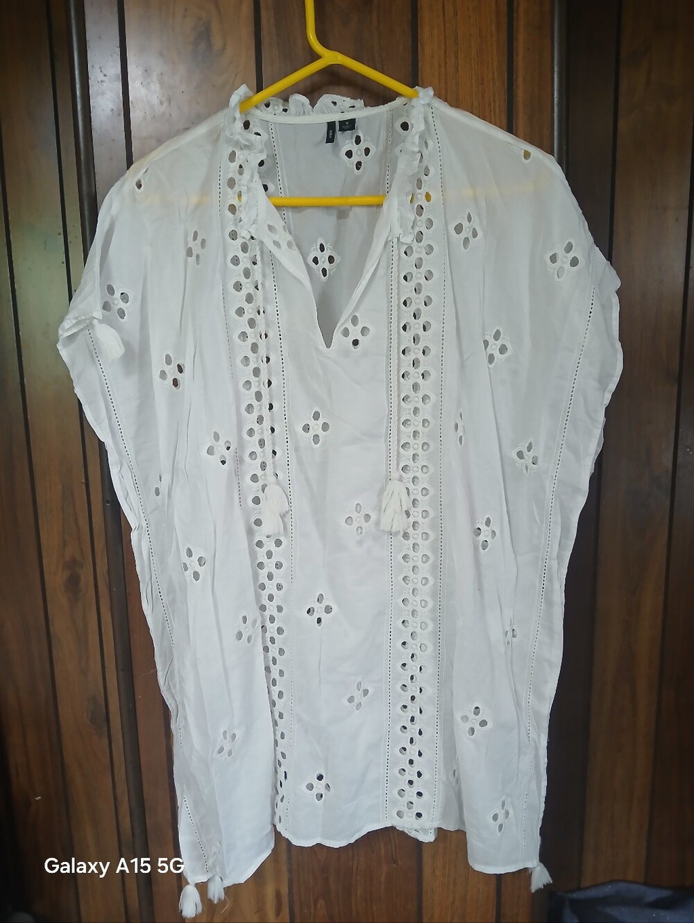 J. Crew White Eyelet Tassel Beach Tunic